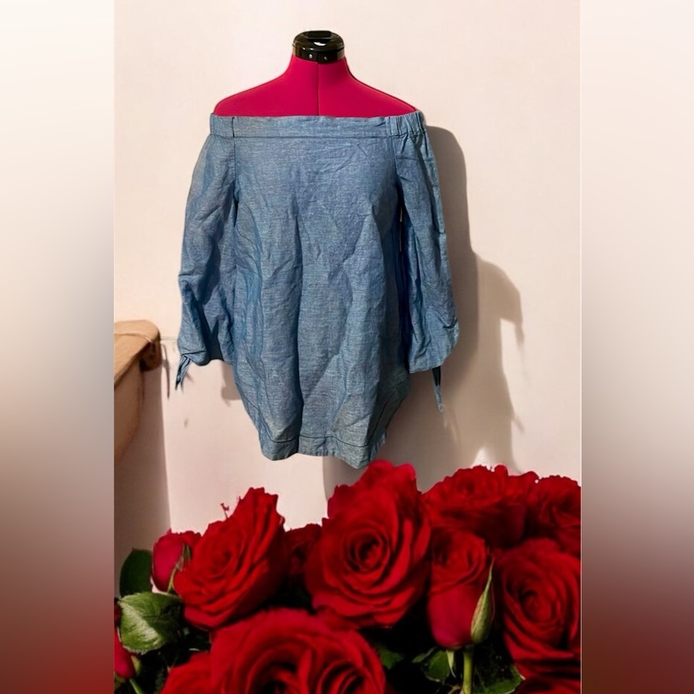 Denim off the shoulder top